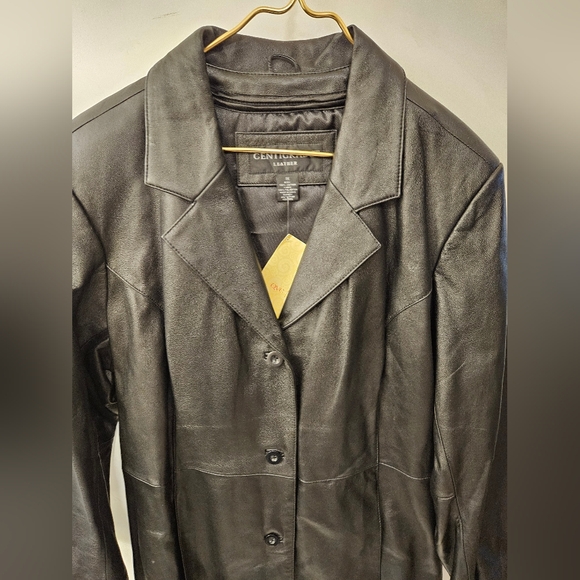 NWT - Leather Centigrade Black Trench w Thermolite Zip Out Lining - Size 1X - Picture 6 of 10